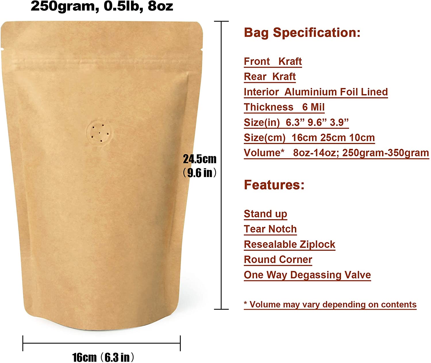 wholesale coffee bags with valve