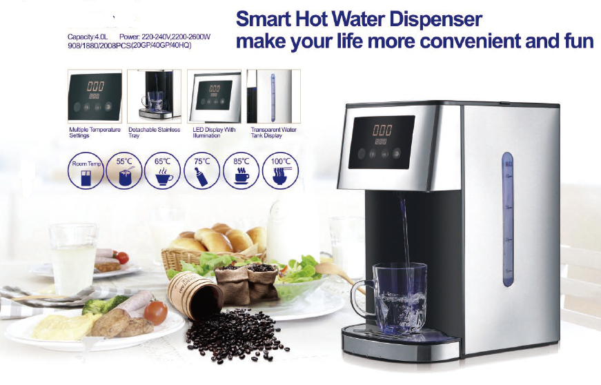  Hot water dispenser, 4L Thermopot stainless steel