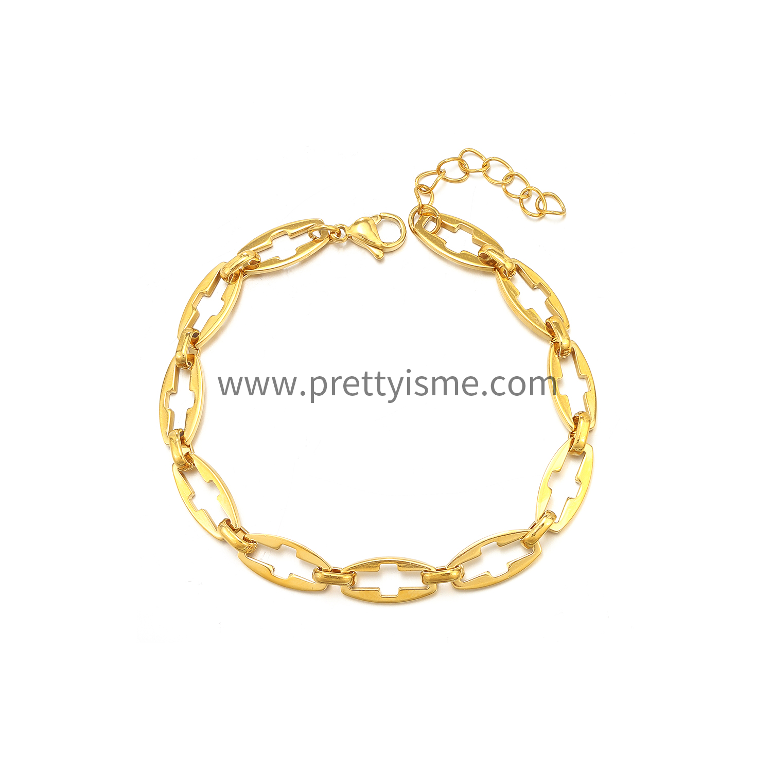 Simple Stainless Steel Bracelet Paper Clip Design 18K Gold Plated Versatile Style (5).webp