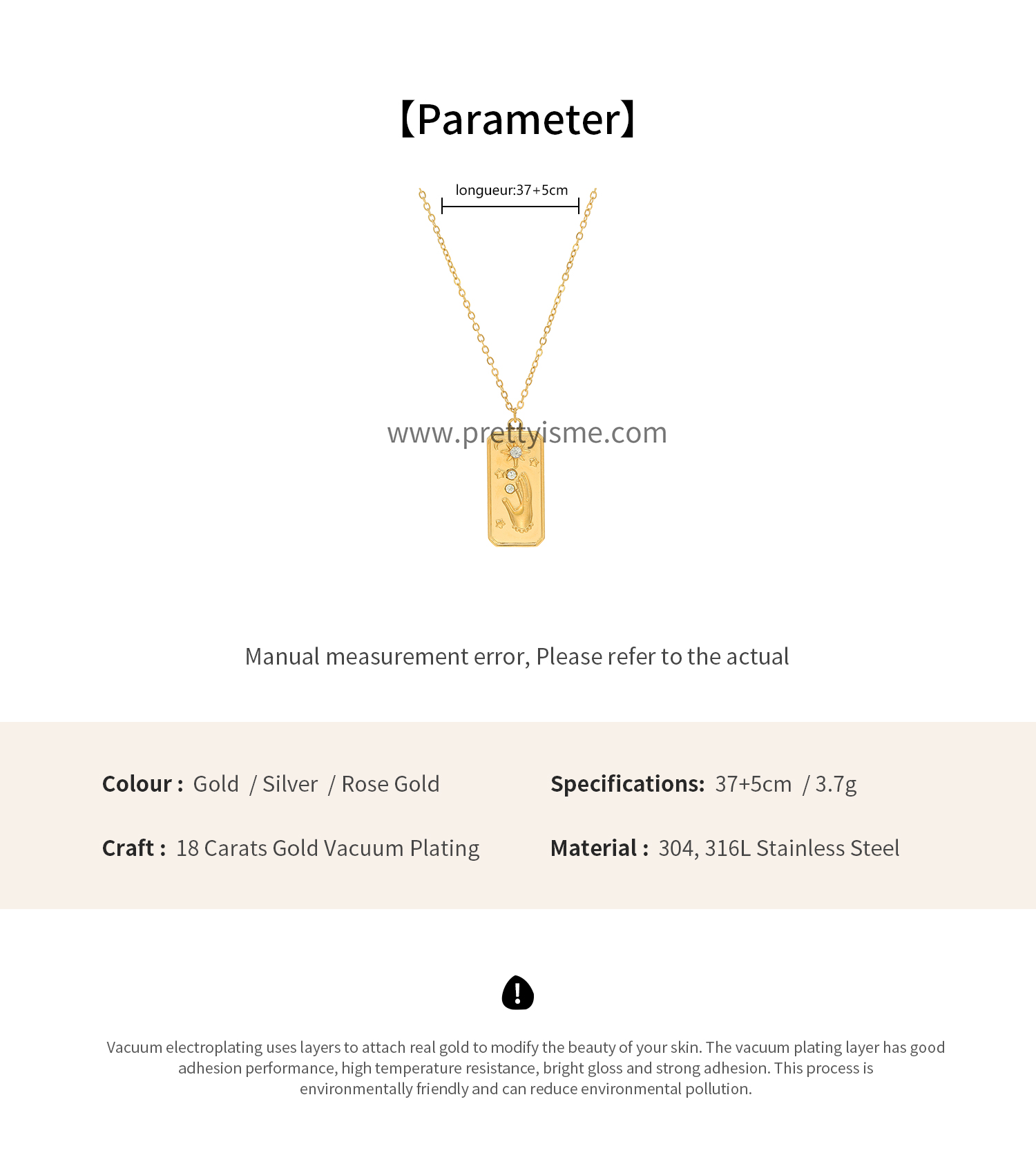 Thin Necklace Gold Plated 18K with Square Pendant Star Moon Pattern with Sparkling Diamonds (6).webp