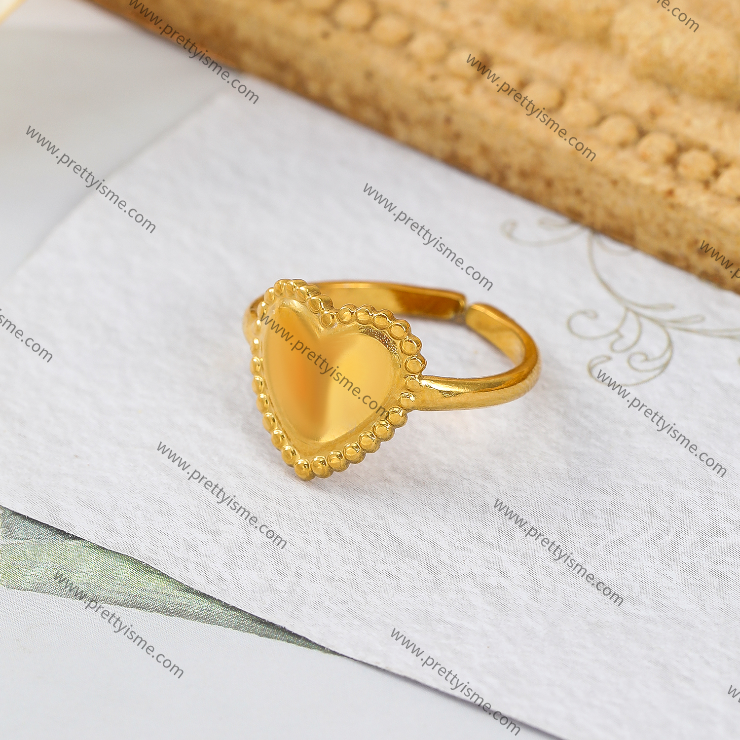 Heart Shape Open Ring Stainless Steel 18K Gold Plated Waterproof Simple Ring (2).webp