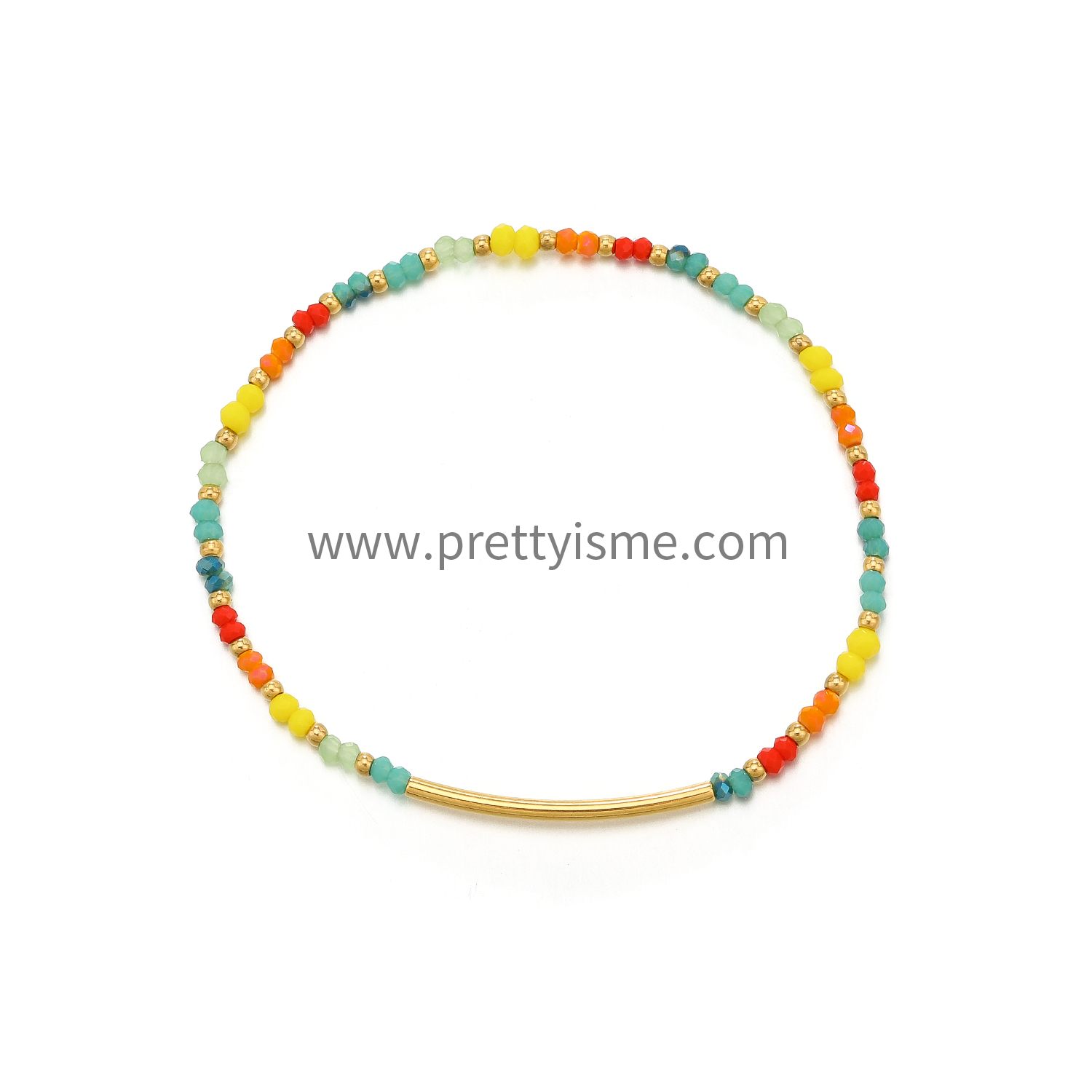 Colored thin stainless steel bracelet waterproof cute bead bracelet (5).webp