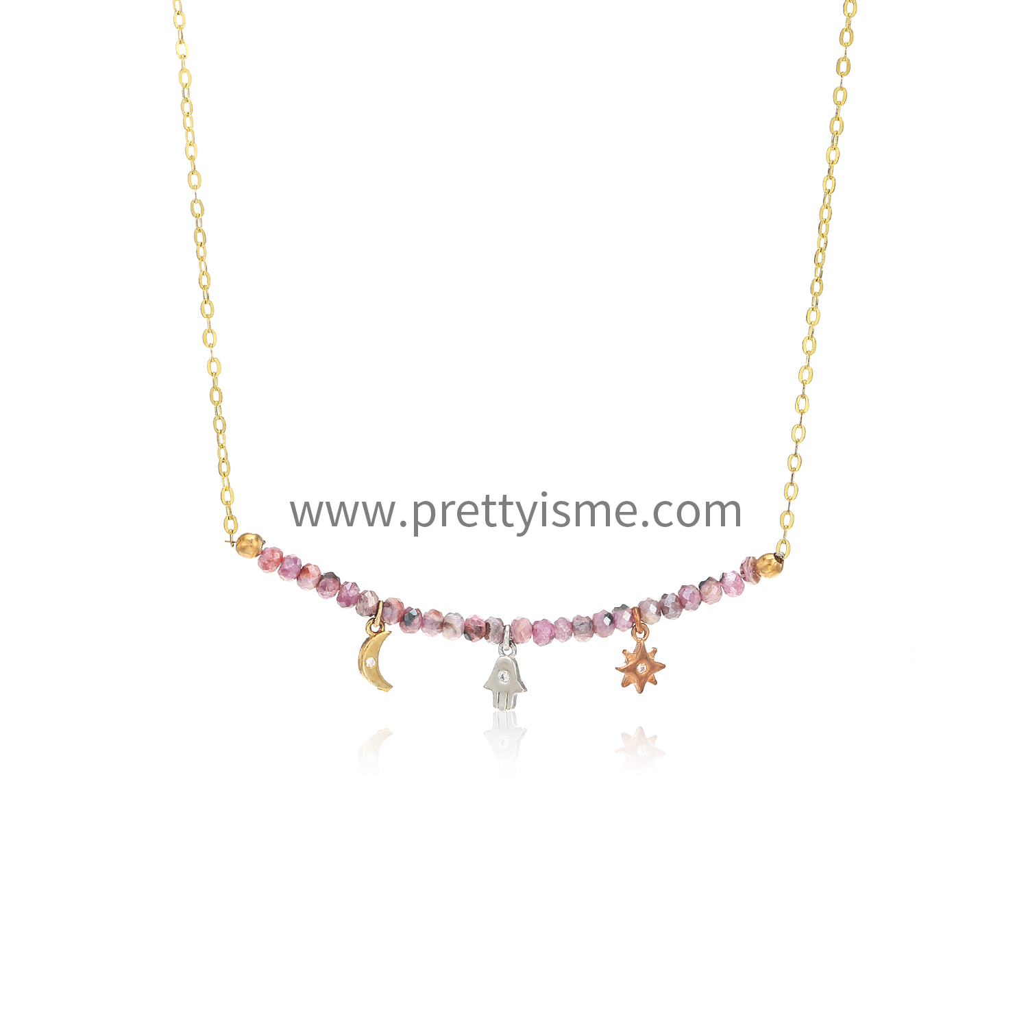 French Necklace Assorted Stones with Cute and Interesting Pendants Delicate Necklace (5)(1).webp