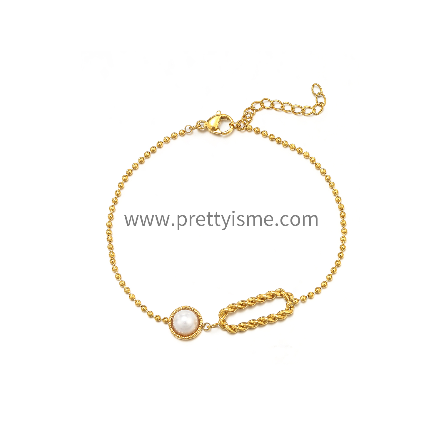 Thin Stainless Steel Bracelet 18K Gold Plated Elegant Bracelet with White Gemstones (5).webp
