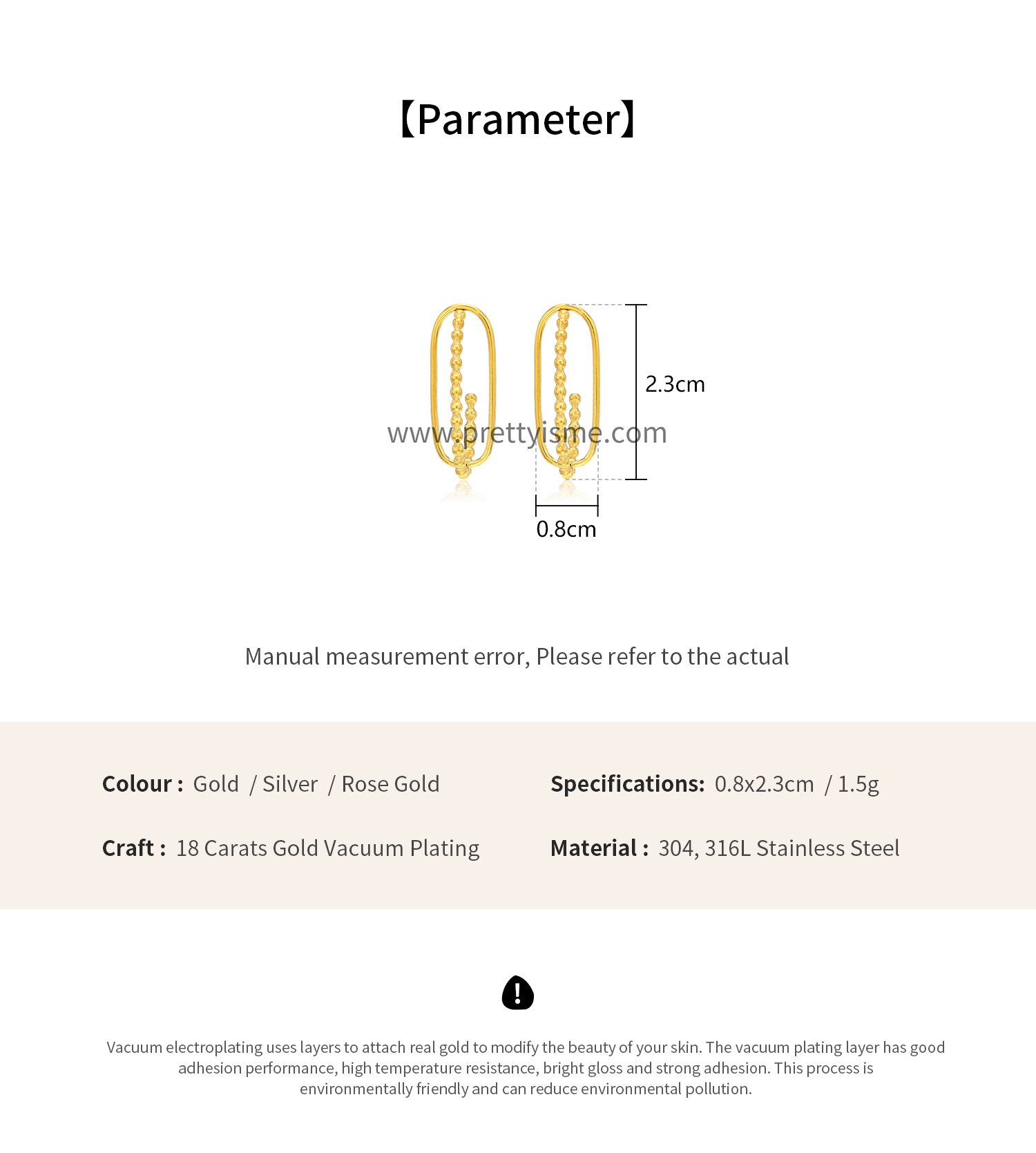 Hoop Stainless Steel Earrings Gold Plated 18K Earrings with Gold Beads (6).webp