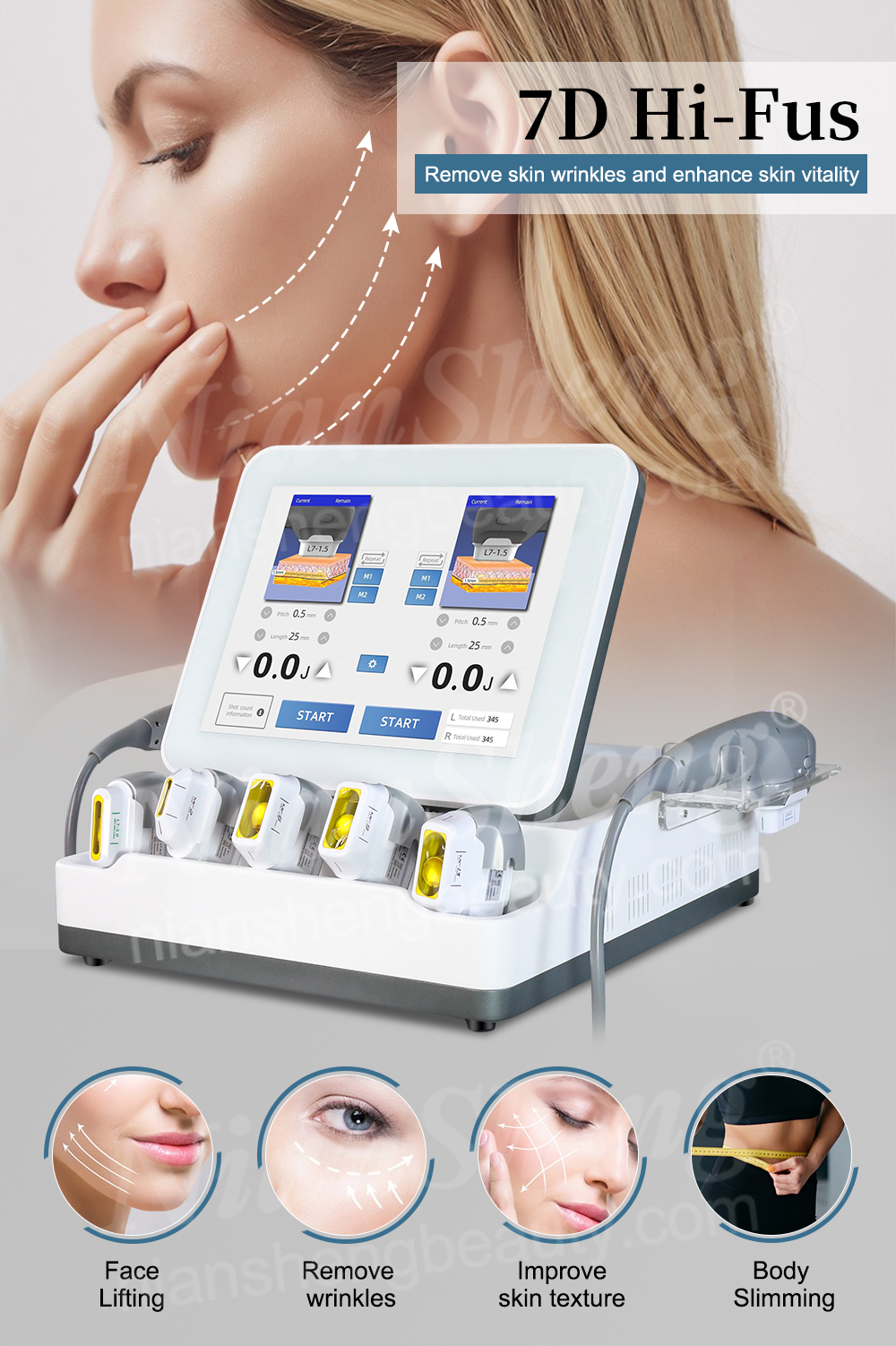 New Arrival 15 Inch Touch Screen 7d Hifu 20000shots Anti Wrinkle Face Lifting High Intensity