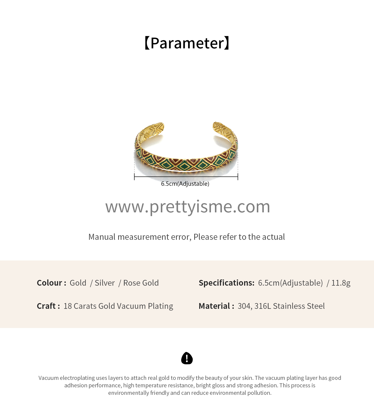 Pretty Is Me Collection Vintage Colorful Texture 18K Gold Vacuum Plated 316L Stainless Steel Enamel Epoxy Open Bangle Women (1).webp