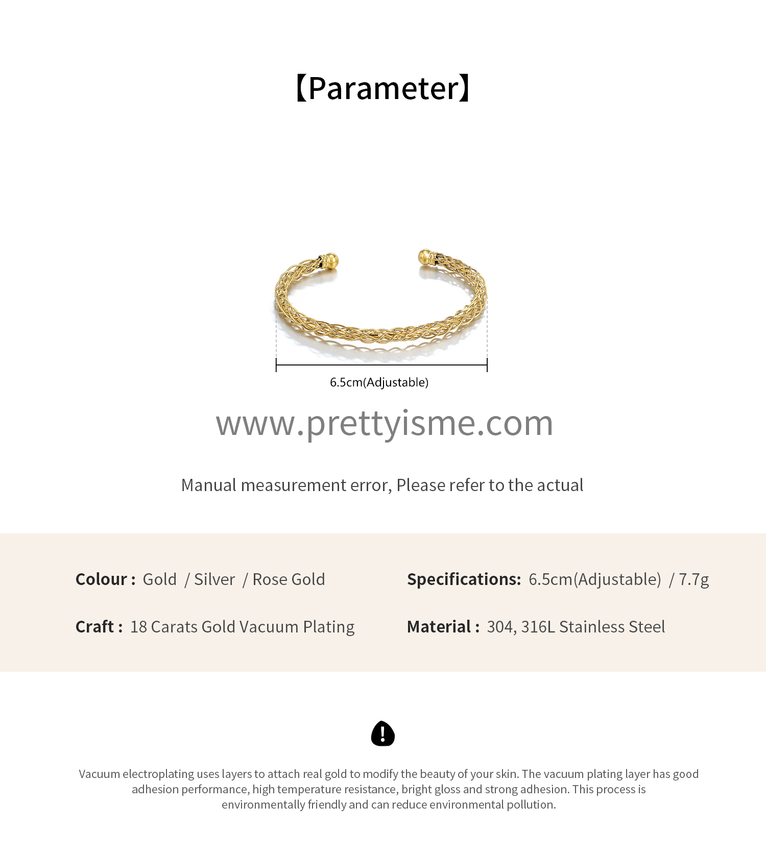 Pretty Is Me Collection Tarnish Free Wire Wrapped 18K IP Gold Plated 316L Stainless Steel Woven Open Bangles For Women Jewelry (2).webp