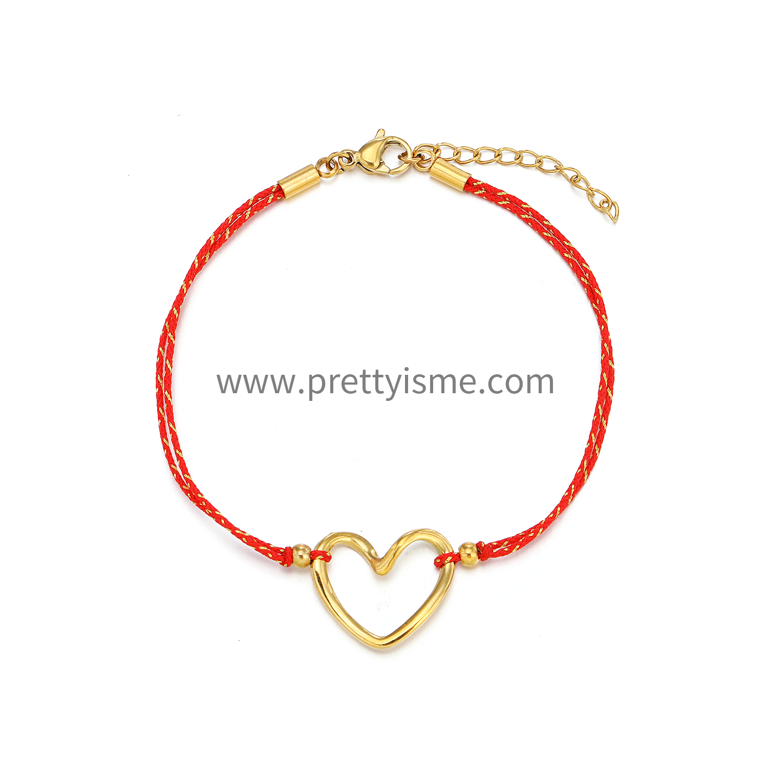 Pretty Is Me Collection Trendy Hollow 18K Gold Plated 316L Stainless Titanium Steel Red Rope Heart Charm Bracelet Women (6).webp