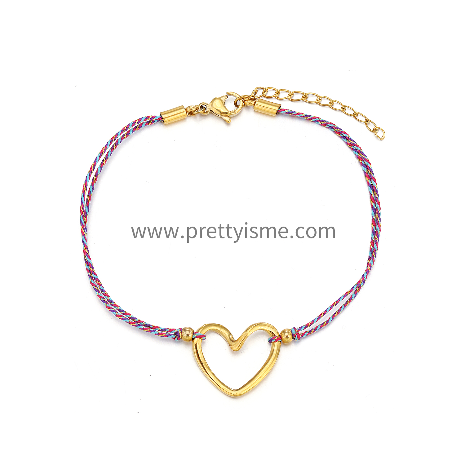Pretty Is Me Collection Minimalist Hollow 18K Gold Plated 316L Stainless Steel Red Rope Heart Charm Bracelets For Women Jewelry (6).webp