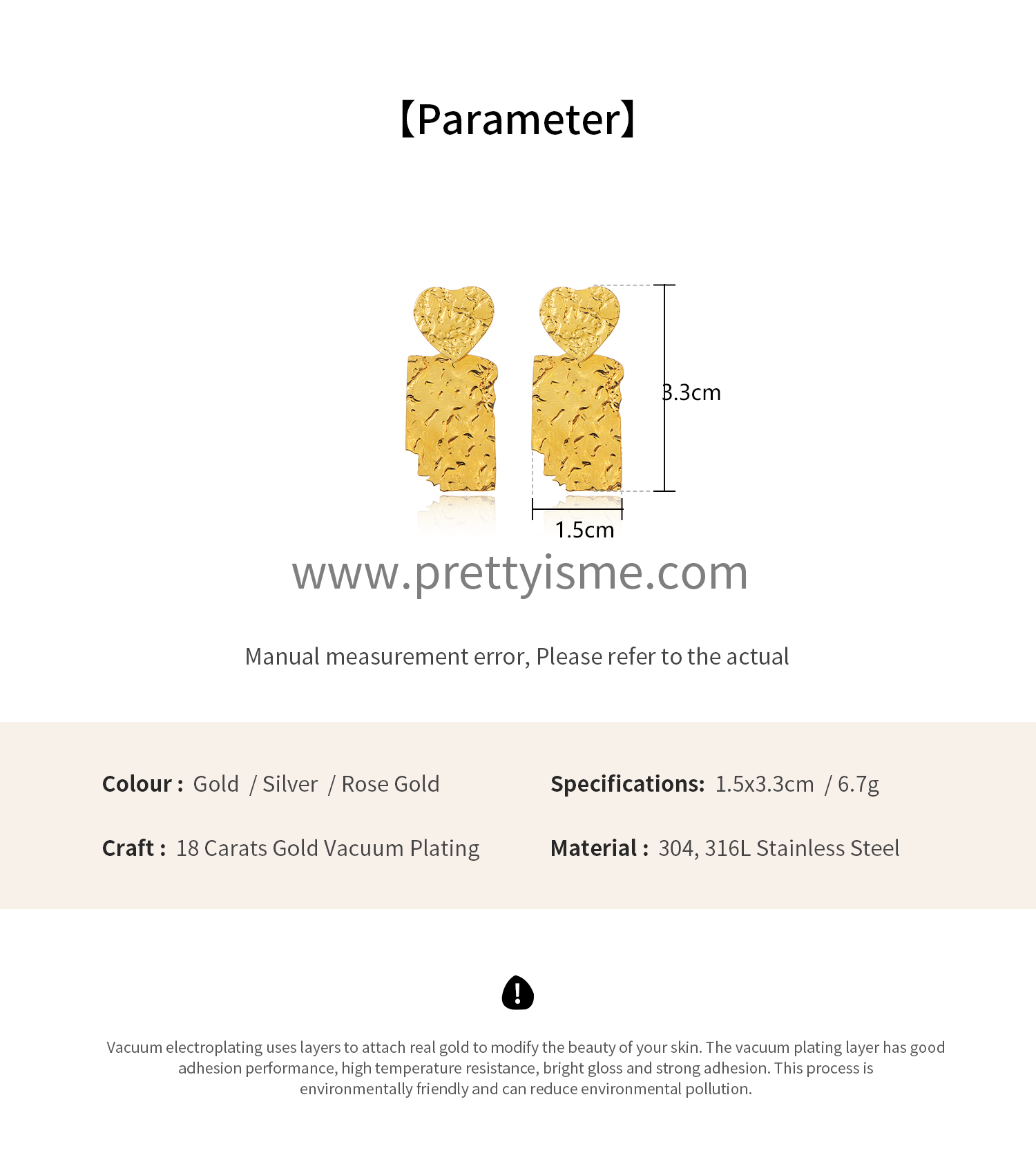 Pretty Is Me Collection INS Simple Statement 18K Gold Plated 316L Stainless Steel Irregular Geometric Heart Stud Earrings Women (2).webp