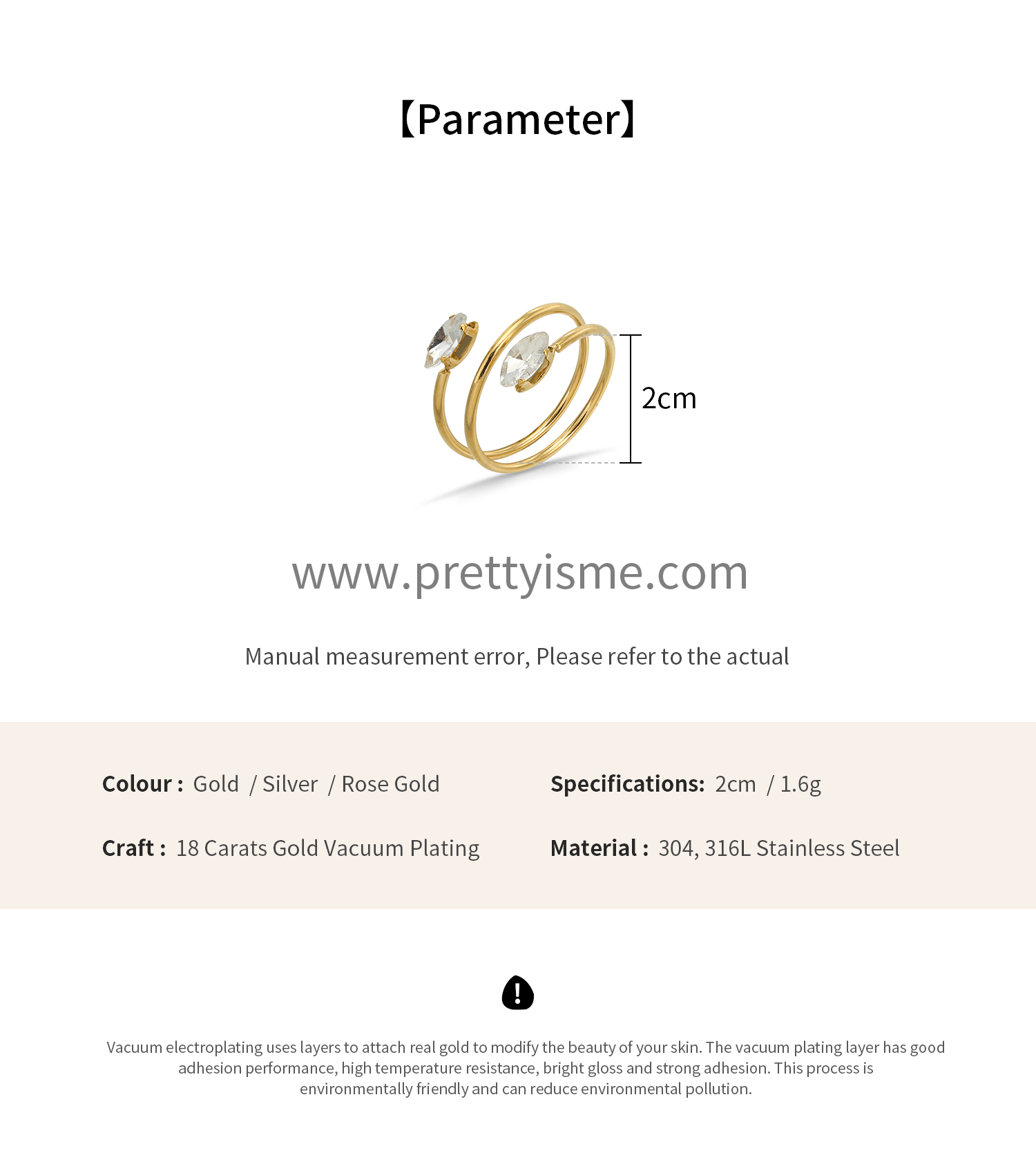 Pretty Is Me Collection Stacking Twist Screw Circle 18K Gold Plated 316L Stainless Steel Diamond Zirconia CZ Open Rings Women (1).webp