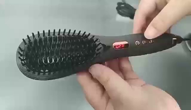 ceramic hair straightener comb brush