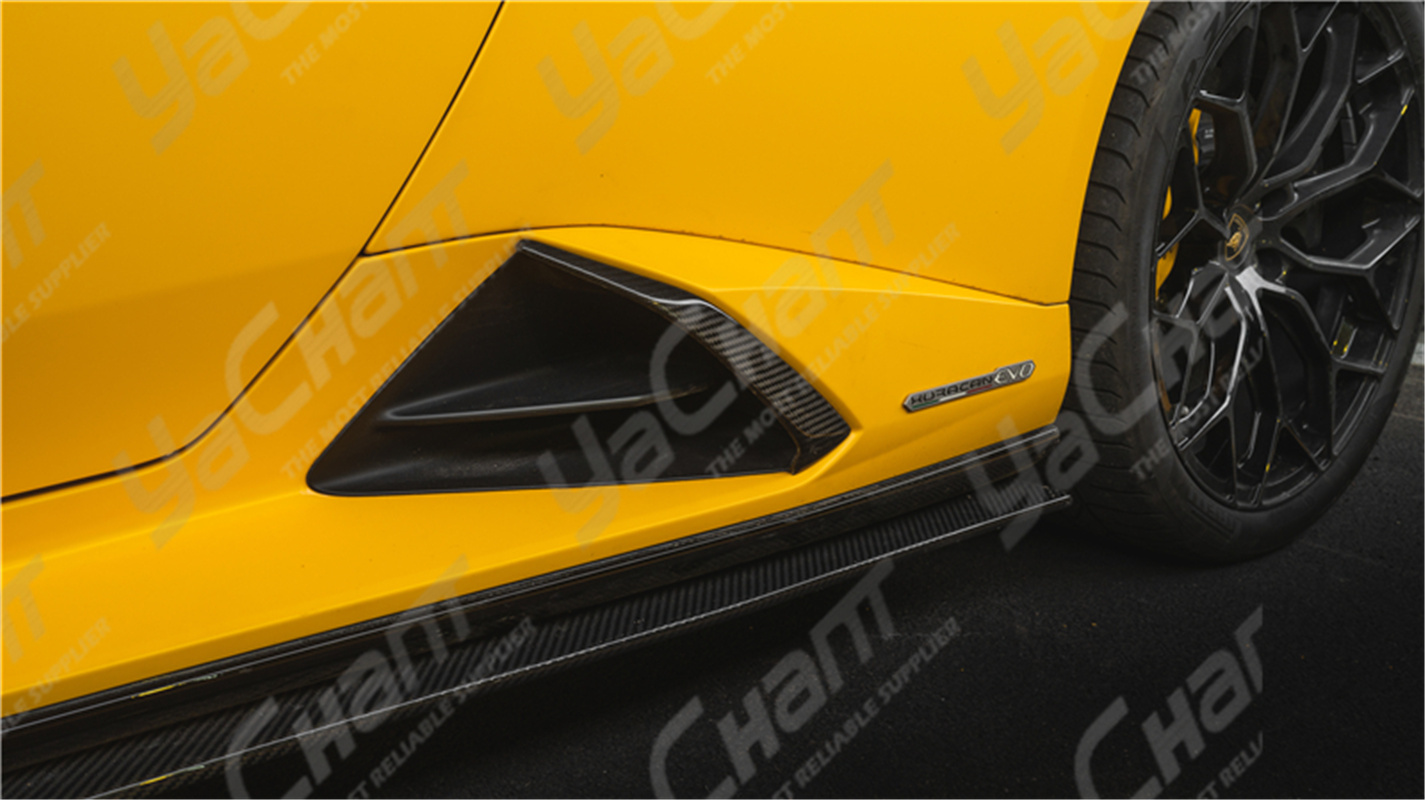 YCLB610063LDCF 2019-2023 Lamborghini Huracan EVO & RWD & Spyder Side Skirt Air Duct DCF (100).jpg