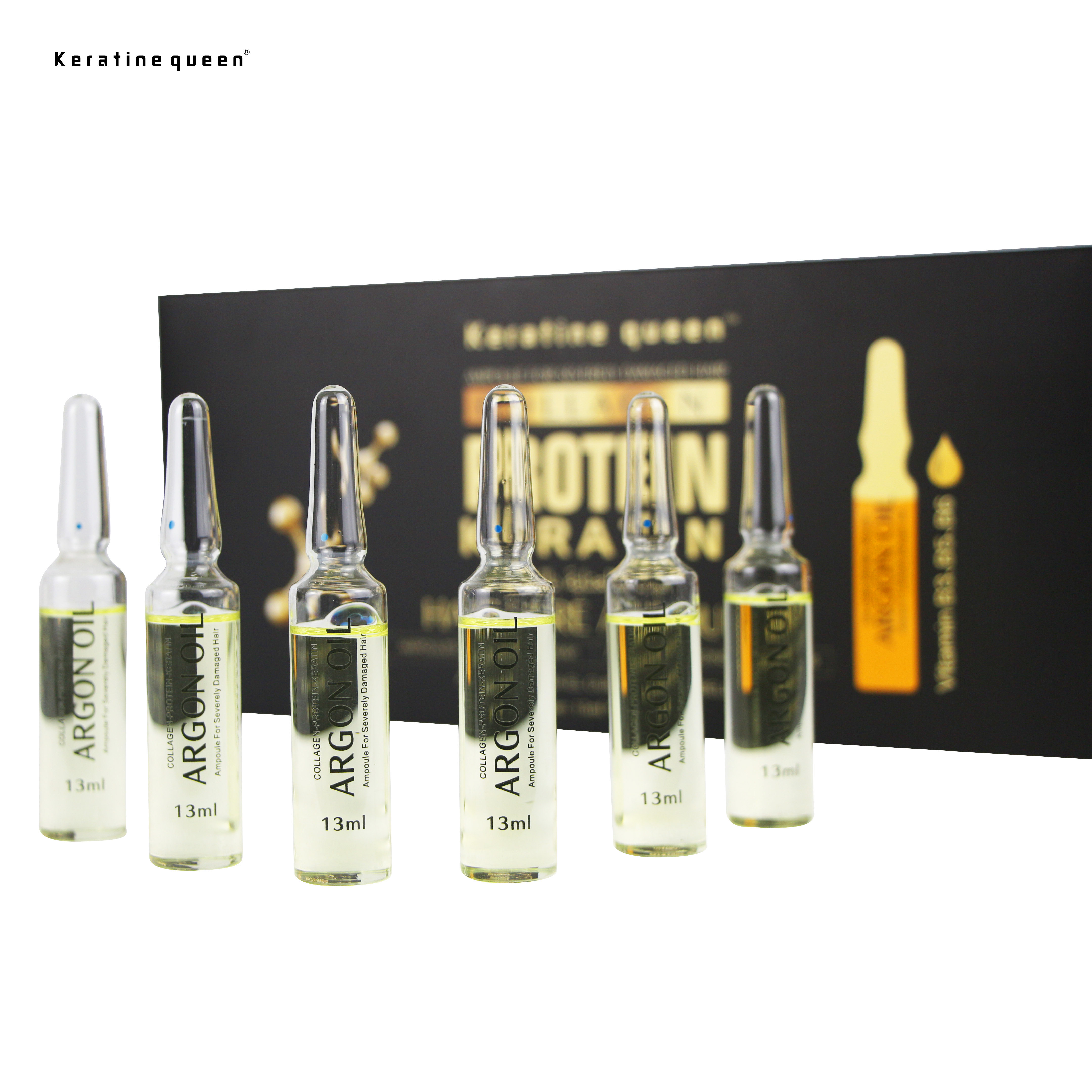 Brazilian Nourishing Keratin Hair Oil Ampoules Collagen Moisturizing Protein Hair Treatment
