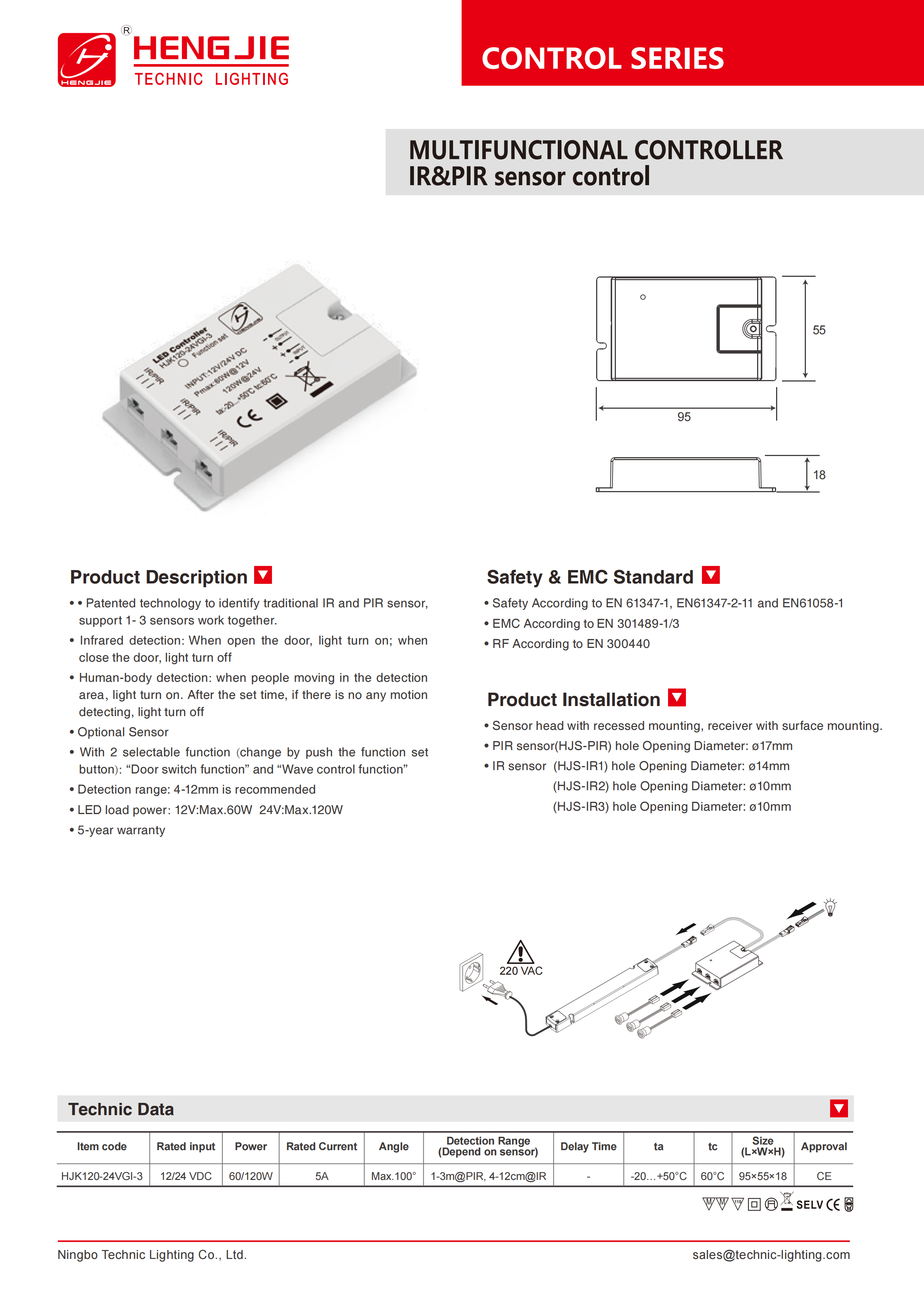 Hengjie 12 MULTIFUNCTIONAL CONTROLLER - IR&PIR sensor controller_00.png
