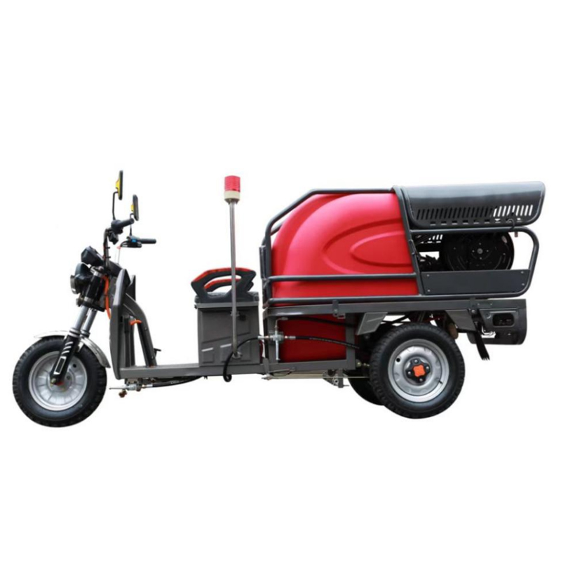 electric three-wheel high-pressure road washing vehicle with high-pressure water gun cleaning equipment