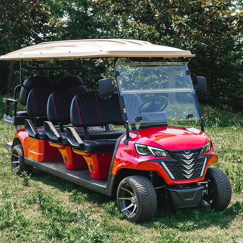 lithium ion powered luxury lifted golf cart 6+2 person