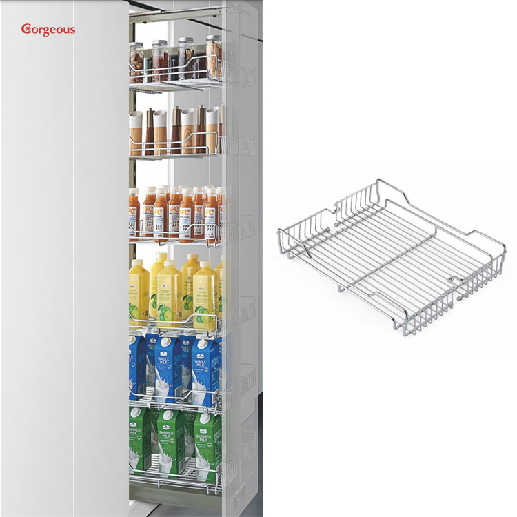 multipurpose tall pantry unit storage organizer accessories cabinet pull out basket hardware magic corner for kitchen cabinet