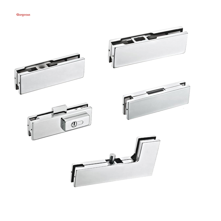 tempered glass bracket top pivot accessories bottom steel frameless lock hardware glass door clamp patch fittings