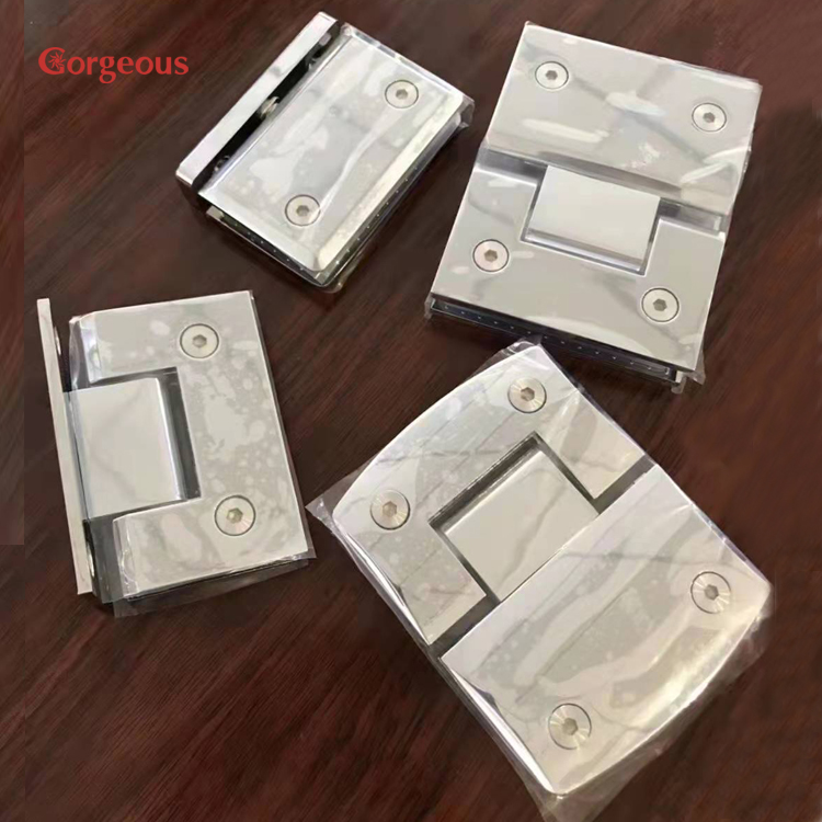 bathroom 90 degree framed shower wall to glass door hinge connector pivot clamps tempered glass shower hinge