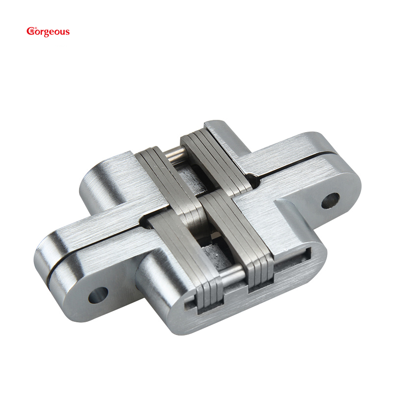 kind of zinc alloy invisible fire rated gate hidden hinge stainless steel hardware cross concealed door hinge