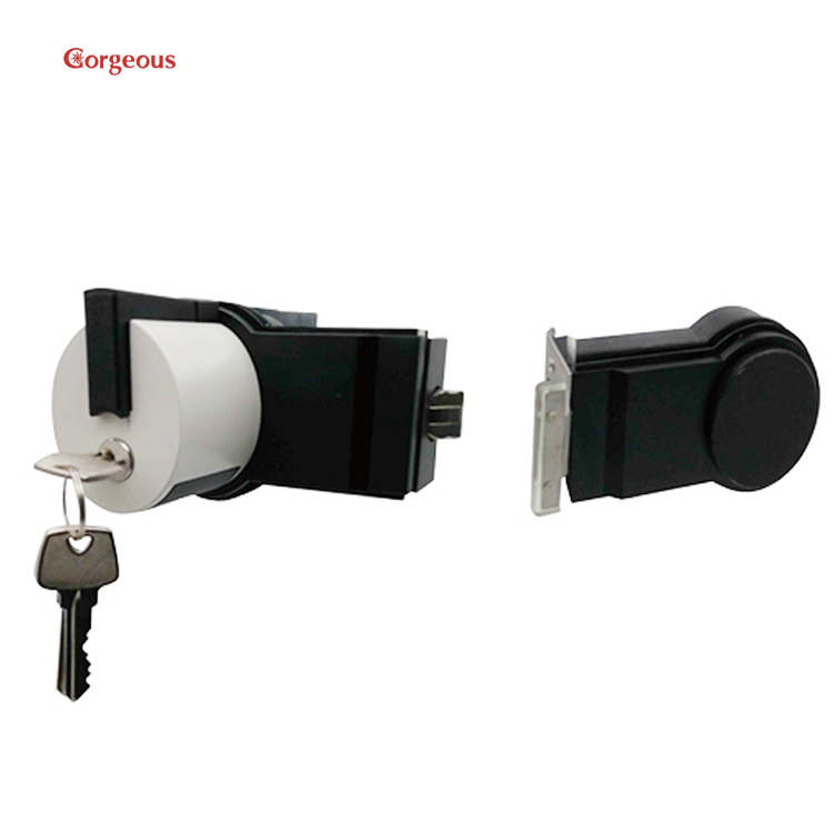 push-button open european round lock of the partition glass door lock central knob black white glass to glass lock