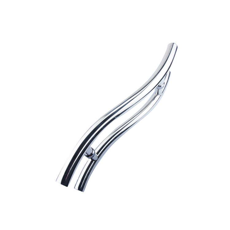 professional S shape pull handle round pipe glass handle door stainless steel glass door handle