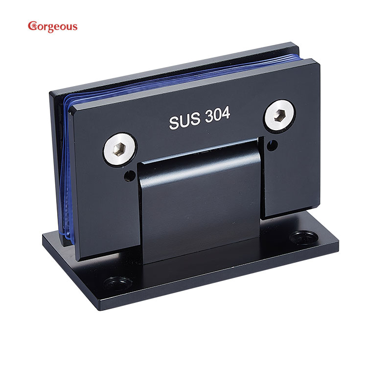 304 ss glass to glass black auto self-closing shower hinge screen frameless hydraulic shower tempered glass soft closing hinge