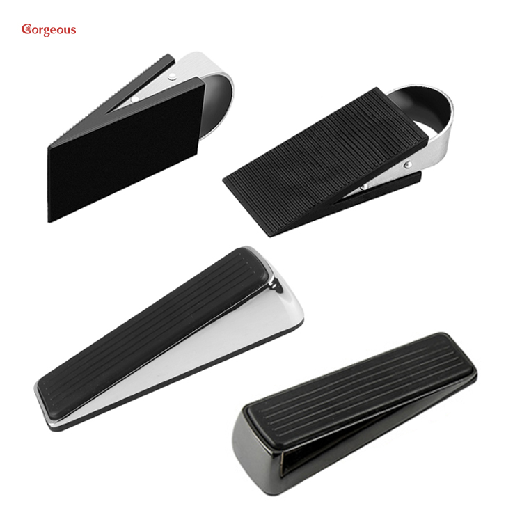 heavy duty non-slip rubber door wedge stopper triangular draft holder silicone wooden protect door stopper metal wedge door stop