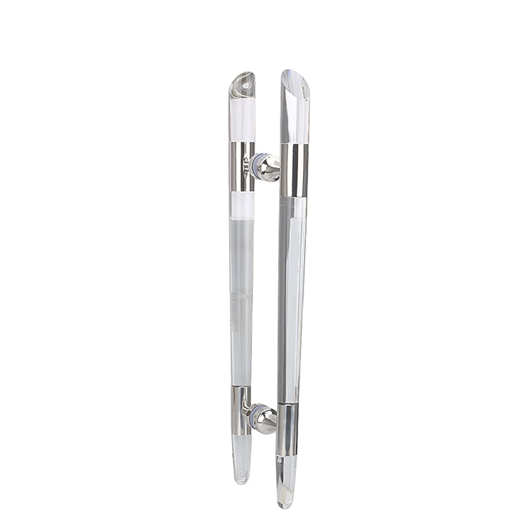 gorgeous torch shape solid glas acrylic handles glass door pull handle crystal glass door handles