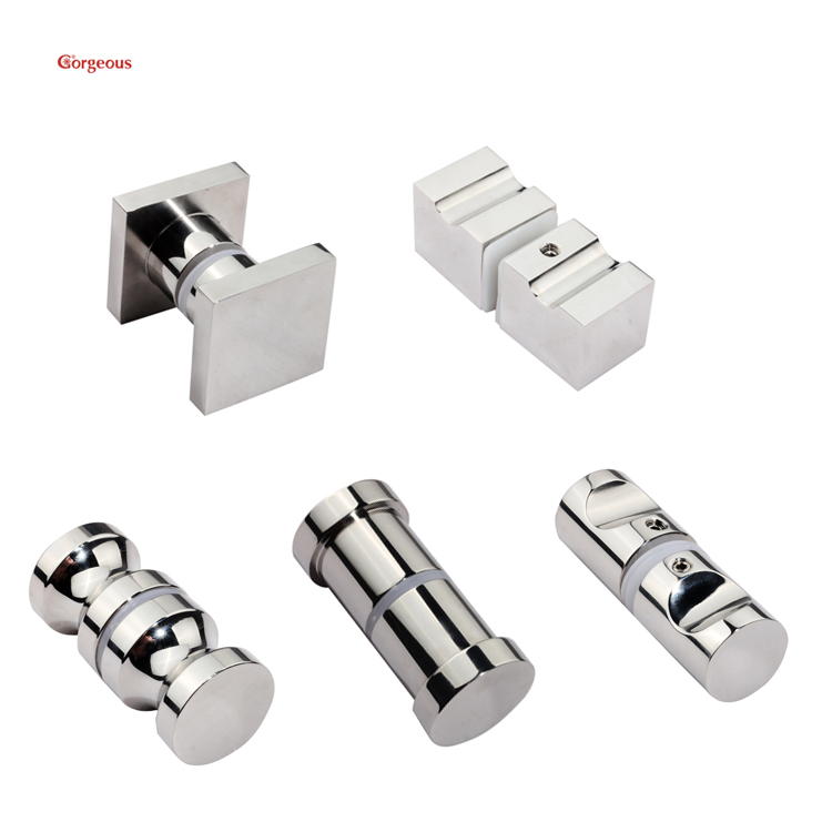 bathroom small shower glass door pull round handle square stainless steel door pull handle knob glass shower handle