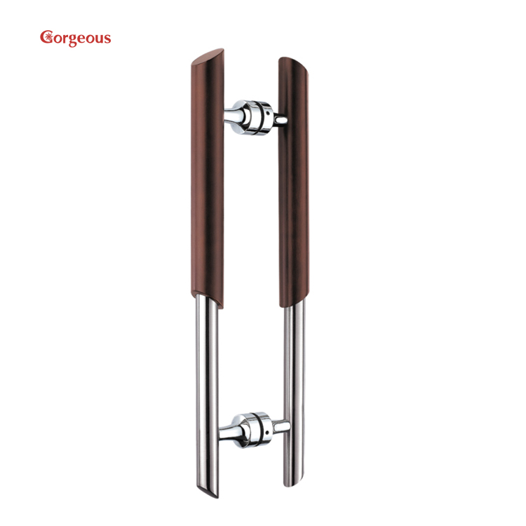 rose gold pull glass hardware wooden handle 600mm large round house entrance door handle glass wood handle