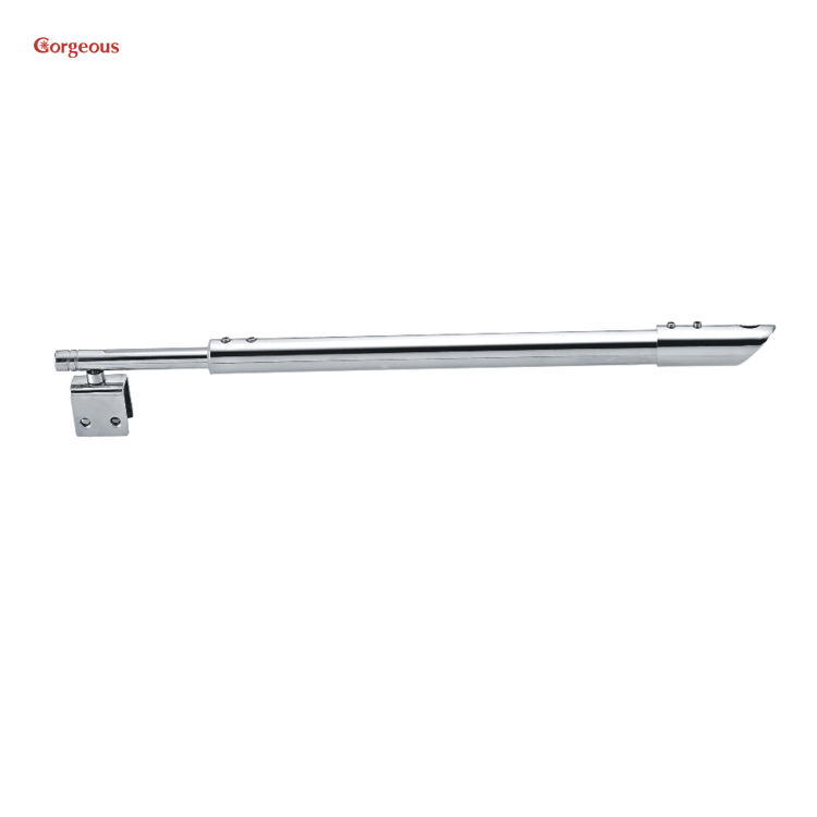 pipe connector clamp glass fixing rod  wall bracket support brace shower door glass support bar frameless shower stabilizer bar