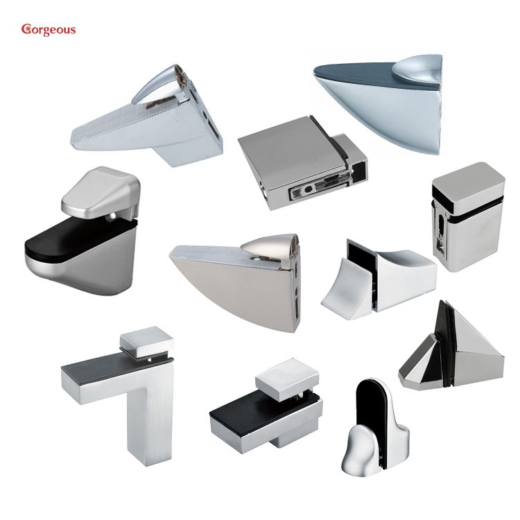 adjustable zinc alloy glass to glass circle clamp d shelf support bracket furniture connector aluminum chrome holder clip clamp