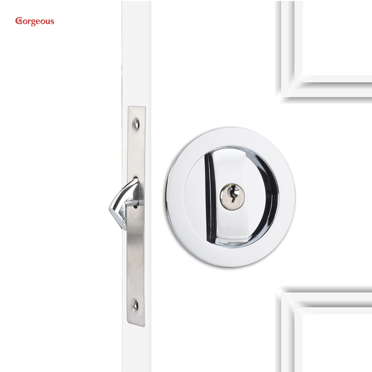 round hidden recessed pull privacy pocket cavity double turn sided slider entry wooden pocket sliding doors lock