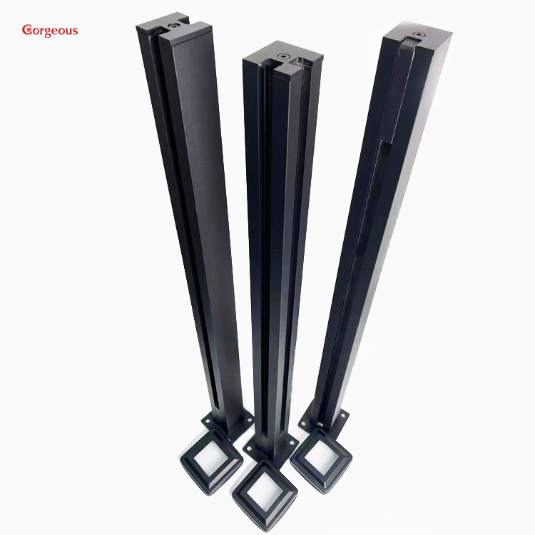 balcony railing stairs balustrade guard railing frameless glass system support slotted aluminum posts for glass railing