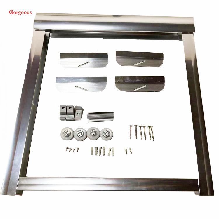 aluminum shower door frame roller hardware system tempered glass shower doors kit accessories sliding bathroom for bathtub
