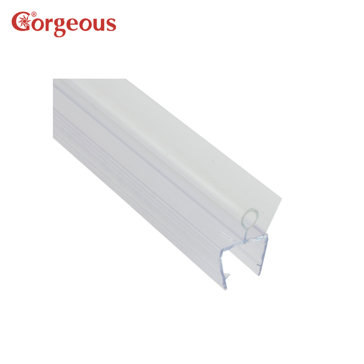 Customized Shower Door Transparent Waterproof PVC Plastics Soft Glass Spacers Seal Strip For Glass Shower Door And Window