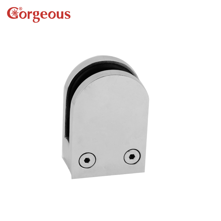 Gorgeous D Shape Stainless Steel Adjustable 304 Glass Holder Stair Railing Glass Clamp For Balustrade Glass