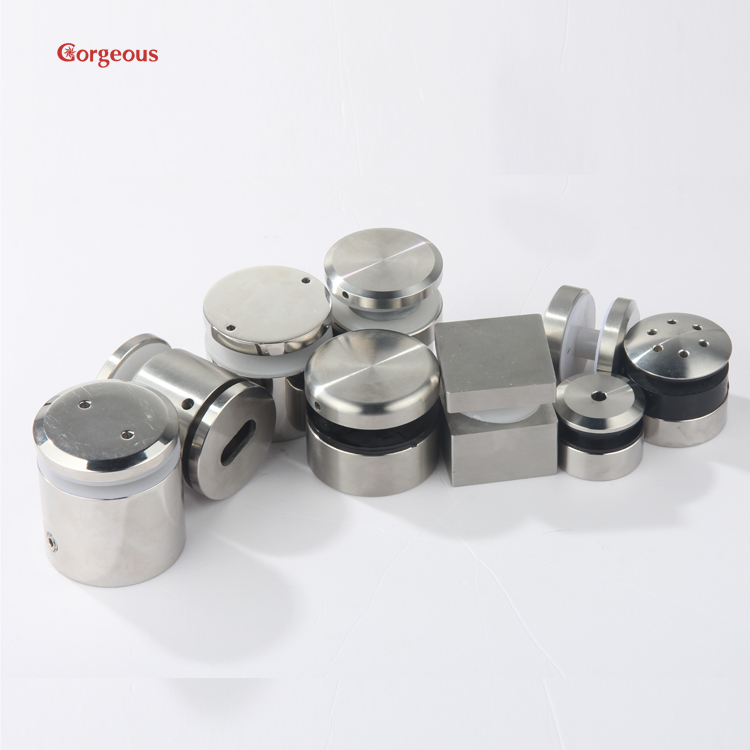 Stainless Steel 304 Glass Railing Hardware Balustrade Wall To Glass Adjustable Fixing Clamp Standoff For Pipe Support