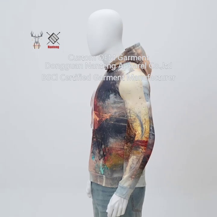 Custom Pullover Hoodie, Polyester Sublimation 3D Pullover Hoodie, Digital Printing Pullover Hoodie, Long Sleeve With Pocket Pullover Hoodie