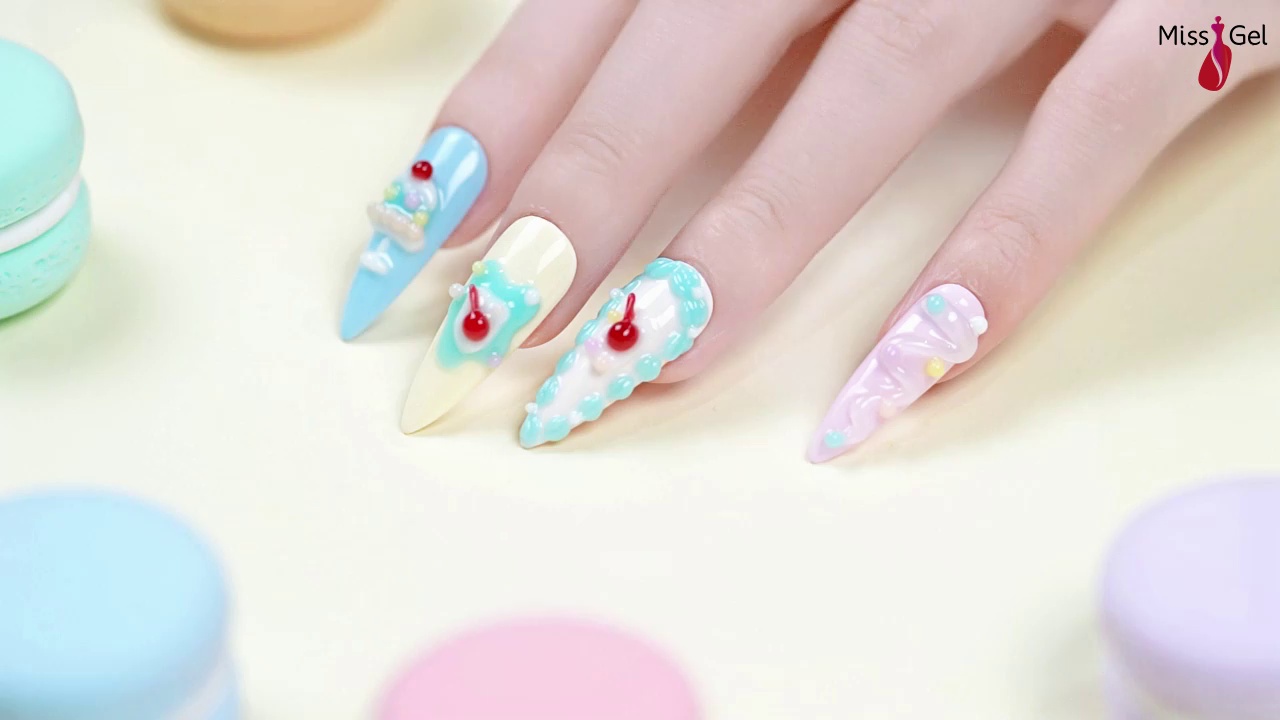 3d jelly nails, Japan and korea nail art trend, 3d jelly nail art design, cute korean jelly nails, 3d jelly art, 3d nail art, Korean jelly nails, Korean blob nails, Korean glass nails, Korean inspired 3D nails, cute blob nails, colorfully transparent jelly nail trend, glass-like sculptures, wholesale 3d jelly gel, private label 3d jelly nail art gel, bulk buy Korean glass nails gel, professional uv gel nail polish manufacturer