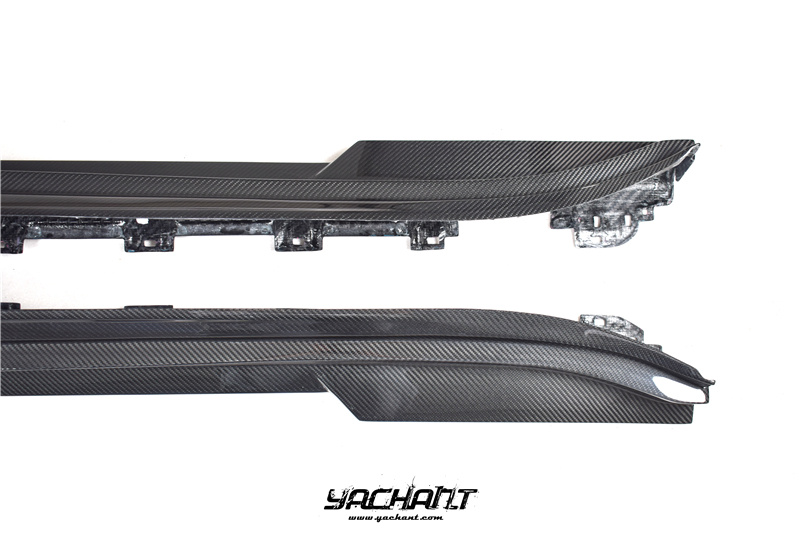 YCPCTC007LCF 2019-2022 Porsche Taycan J1 44S Mansory Style Side Skirts CF (6).jpg
