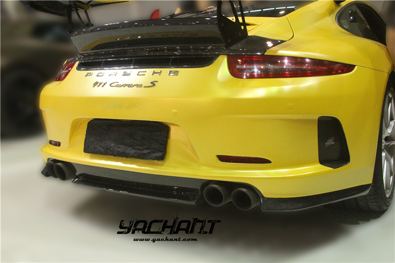 YCPCCRR066SPCF 2012-2015 Porsche 911 991.1 Carrera & S GT3-RS-Style FRP Rear Bumper w Vorsteiner Style CF Diffuser (102).jpg