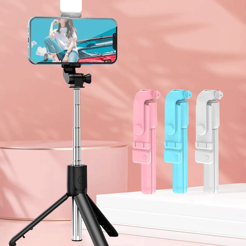 R1 R1s Bt Remote Control Mobile Phone Selfie Stick Multifunctional Live Desktop Tripod With Beauty Led Light