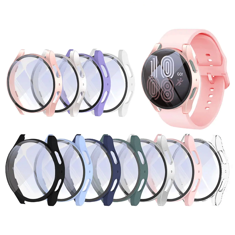 New Design Lightweight 40/44mm 2 In 1 Smart Watch Screen Protector Pc Case Cover With Tempered Glass For Samsung Galaxy Watch 6