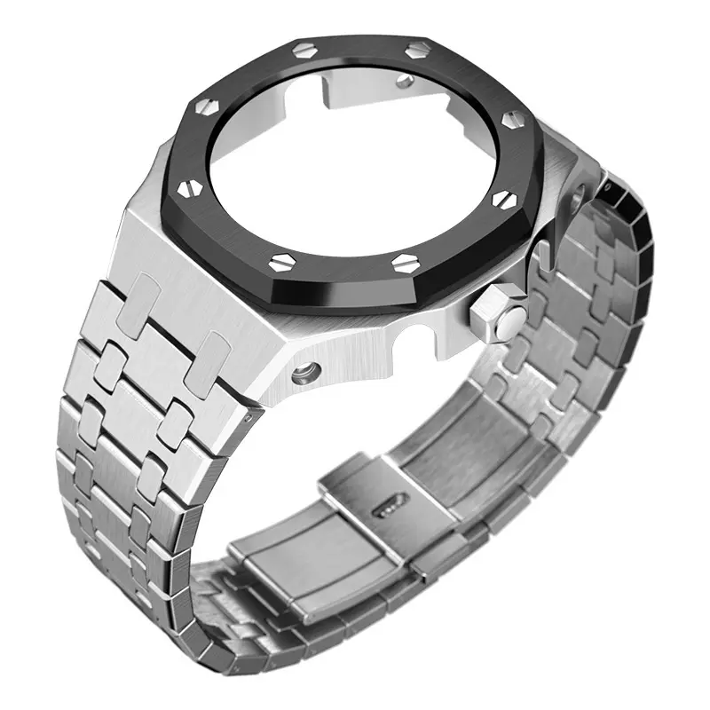 Luxury Rubber Strap Metal Bezel Parts Accessories Watch Mod Kit Stainless Steel Case For Ga2110 G Shock