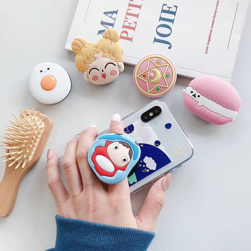 3D cartoon korea style cute shape hot sell mobile phone fold stand