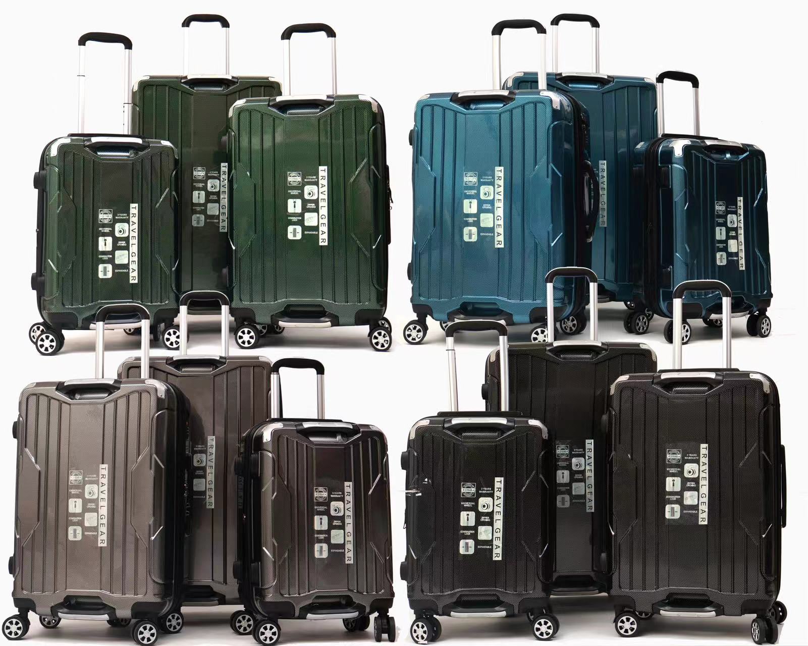 Business Style PP Hard Case Shell Trolley Suitcase Aluminum Trolley Travel Luggage For Men